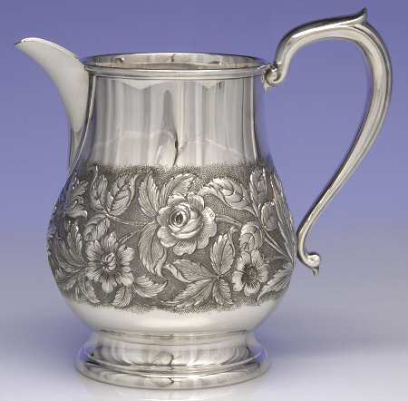Repousse-Full Chased-Hand Chased Footed Pitcher