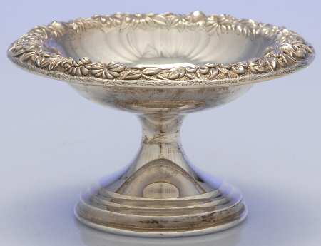 Repousse-Full Chased-Hand Chased Round Compote (Height X Width)