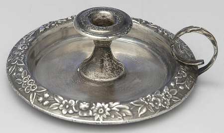 Repousse-Full Chased-Hand Chased Sterling Chamberstick