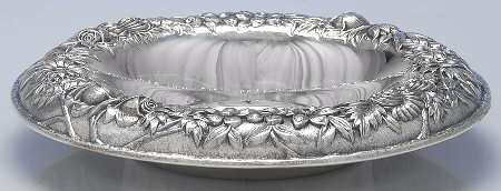 Repousse-Full Chased-Hand Chased Sterling Serving Fruit Bowl