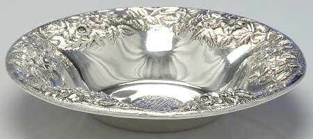 Repousse-Full Chased-Hand Chased 9" Round Vegetable Bowl