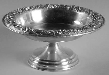 Repousse-Full Chased-Hand Chased Round Compote (Height X Width)
