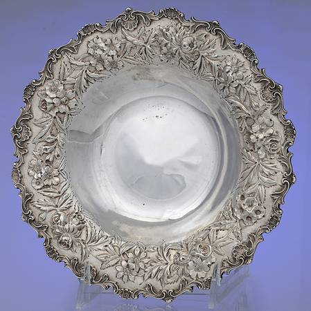 Repousse-Full Chased-Hand Chased 8" Bon Bon Bowl