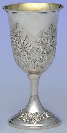 Repousse-Full Chased-Hand Chased Water Goblet