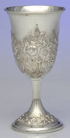 Repousse-Full Chased-Hand Chased Water Goblet