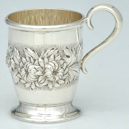 Repousse-Full Chased-Hand Chased Demitasse Cup