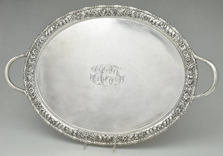 Repousse-Full Chased-Hand Chased 22" Waiter Tray