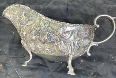 Repousse-Full Chased-Hand Chased Gravy Boat