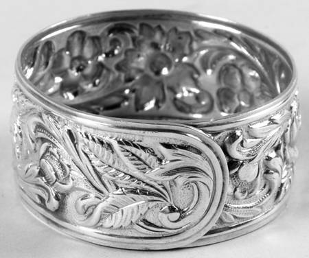 Repousse-Full Chased-Hand Chased Napkin Ring