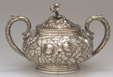 Repousse-Full Chased-Hand Chased Sugar Bowl & Lid