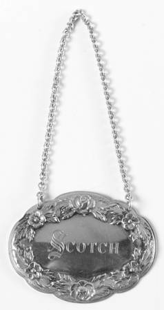 Repousse-Full Chased-Hand Chased Decanter Label