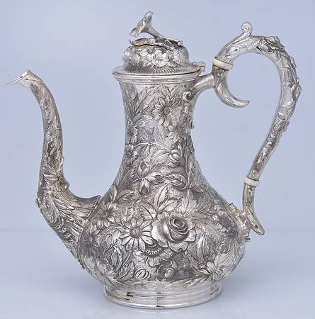 Repousse-Full Chased-Hand Chased Coffee Pot