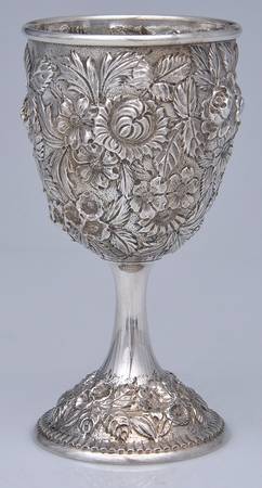 Repousse-Full Chased-Hand Chased Water Goblet