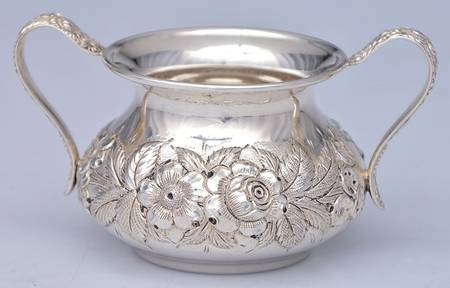 Repousse-Full Chased-Hand Chased Mini Open Sugar Bowl