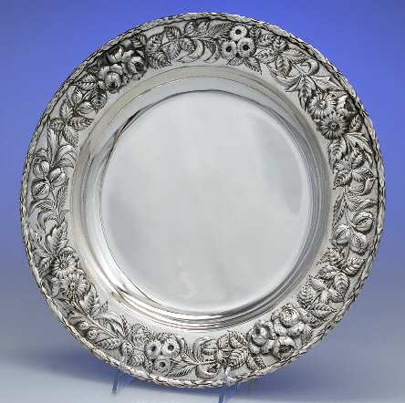 Repousse-Full Chased-Hand Chased Entree Server Solid Piece