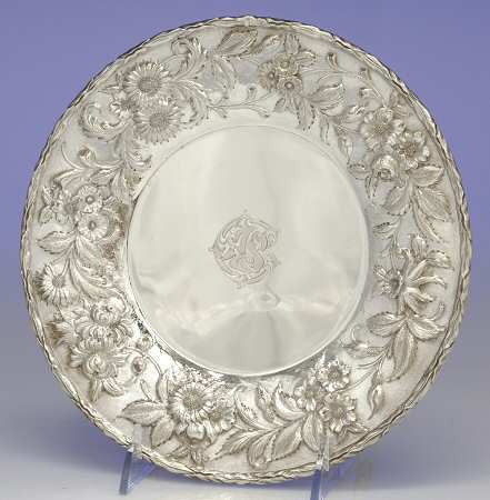 Repousse-Full Chased-Hand Chased Luncheon Plate