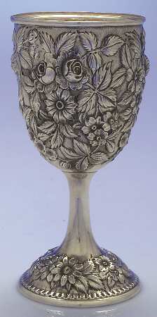 Repousse-Full Chased-Hand Chased Water Goblet