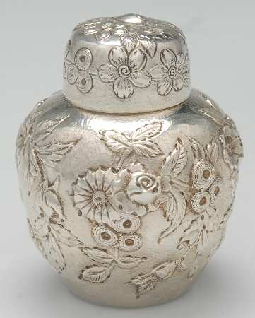 Repousse-Full Chased-Hand Chased Tea Caddy & Lid