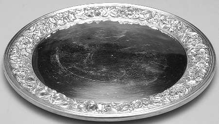 Repousse-Full Chased-Hand Chased 12" Round Tray