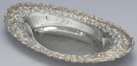 Repousse-Full Chased-Hand Chased 12" Bread Tray