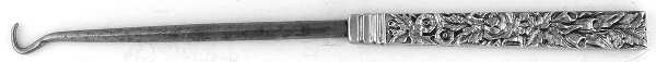 Repousse-Full Chased-Hand Chased Button Hook-Hollow Hdl/Large