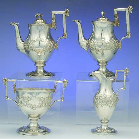 Repousse-Ram's Head (Coin, Partial Chase) 4 Piece Tea Set (SCP, STP, SCR, SSUO)