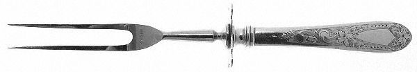 Betsy Patterson-Eng (Sterling, 1932, Monograms) Large Stainless-Prong Roast Carving Fork