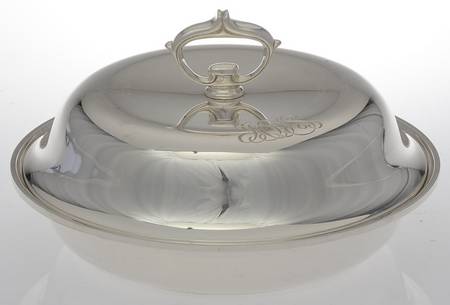 Calvert-Old Maryland Plain (Sterling, Hollowware) 8" Round Covered Vegetable