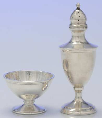 Calvert-Old Maryland Plain (Sterling, Hollowware) Master Open Salt and Pepper Shaker