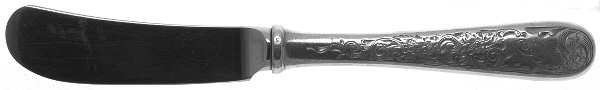 Old Maryland-Engv (Sterling, 1936, Monograms)  Butter Spreader Hollow Hdl-Paddle/Stainless Blade