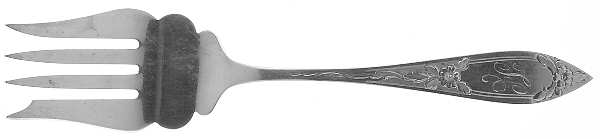 Lady Claire-Hand Engr(Sterling, 1925, Monograms) Large Solid Cold Meat Serving Fork