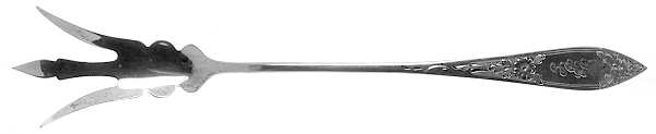 Lady Claire-Hand Engr(Sterling, 1925, Monograms) Large Lettuce Serving Fork