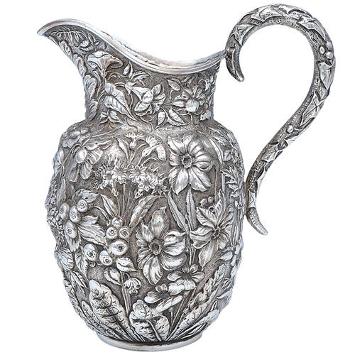 Repousse (Coin, Hollowware, No Landscape) Sterling Water Pitcher