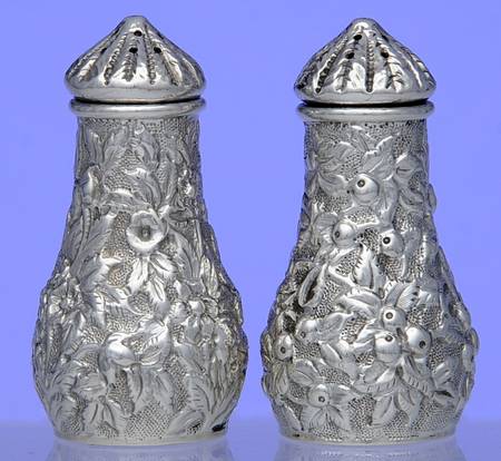 Repousse (Coin, Hollowware, No Landscape) Individual Salt and Pepper