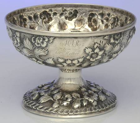 Repousse (Coin, Hollowware, No Landscape) 6" Round Pedestal Bowl
