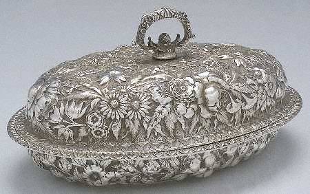 Repousse (Coin, Hollowware, No Landscape) Sterling Double Vegetable