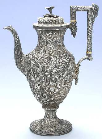 Repousse-Ram's Head (Coin, Full Chased) Coffee Pot