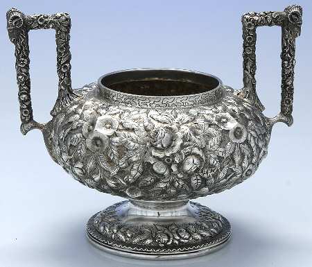Repousse-Ram's Head (Coin, Full Chased) Sugar Bowl-Missing Lid