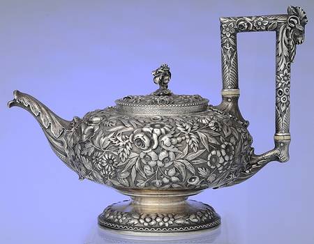 Repousse-Ram's Head (Coin, Full Chased) Teapot