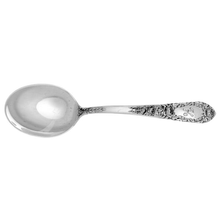 Rose (Sterling, 1937, Monograms) Straight Handle Baby Spoon