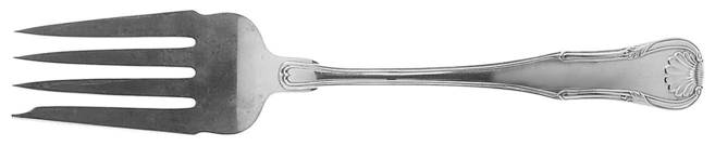 King (Sterling, 1825) Large Solid Cold Meat Serving Fork