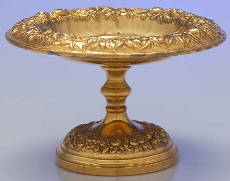 Repousse-Full Chased-Hand Chased Weighted Round Compote (Height X Width)