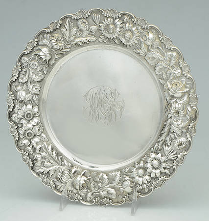 Stieff Rose (Sterling, 1892, Hollowware) 10" Dinner Plate
