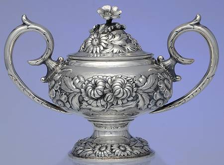 Stieff Rose (Sterling, 1892, Hollowware) Sugar Bowl with Lid