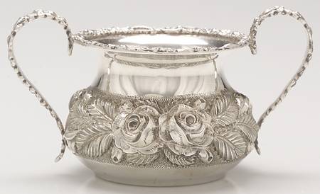 Stieff Rose (Sterling, 1892, Hollowware) Mini Open Sugar Bowl