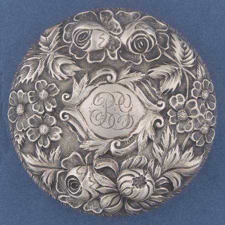 Stieff Rose (Sterling, 1892, Hollowware) Sterling Lid Only for Dresser Jar with Crystal Bowl
