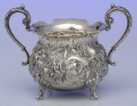Stieff Rose (Sterling, 1892, Hollowware) Mini Open Sugar Bowl