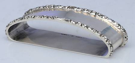 Stieff Rose (Sterling, 1892, Hollowware) Oblong Napkin Ring