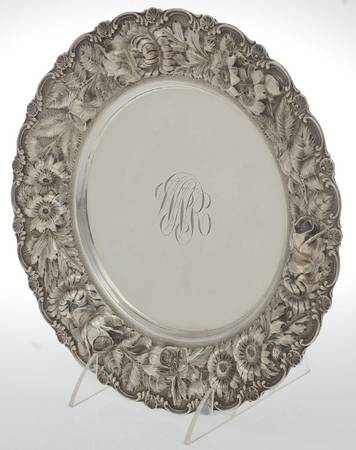 Stieff Rose (Sterling, 1892, Hollowware) 10" Dinner Plate
