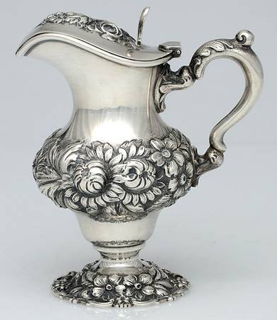 Stieff Rose (Sterling, 1892, Hollowware) Creamer & Hinged Lid